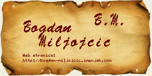 Bogdan Miljojčić vizit kartica
